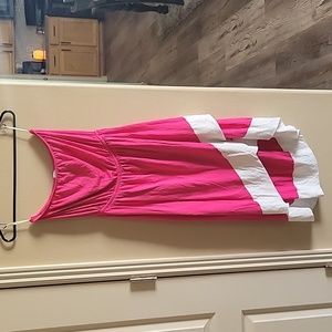 New York & Company  pink and white high low dress size small